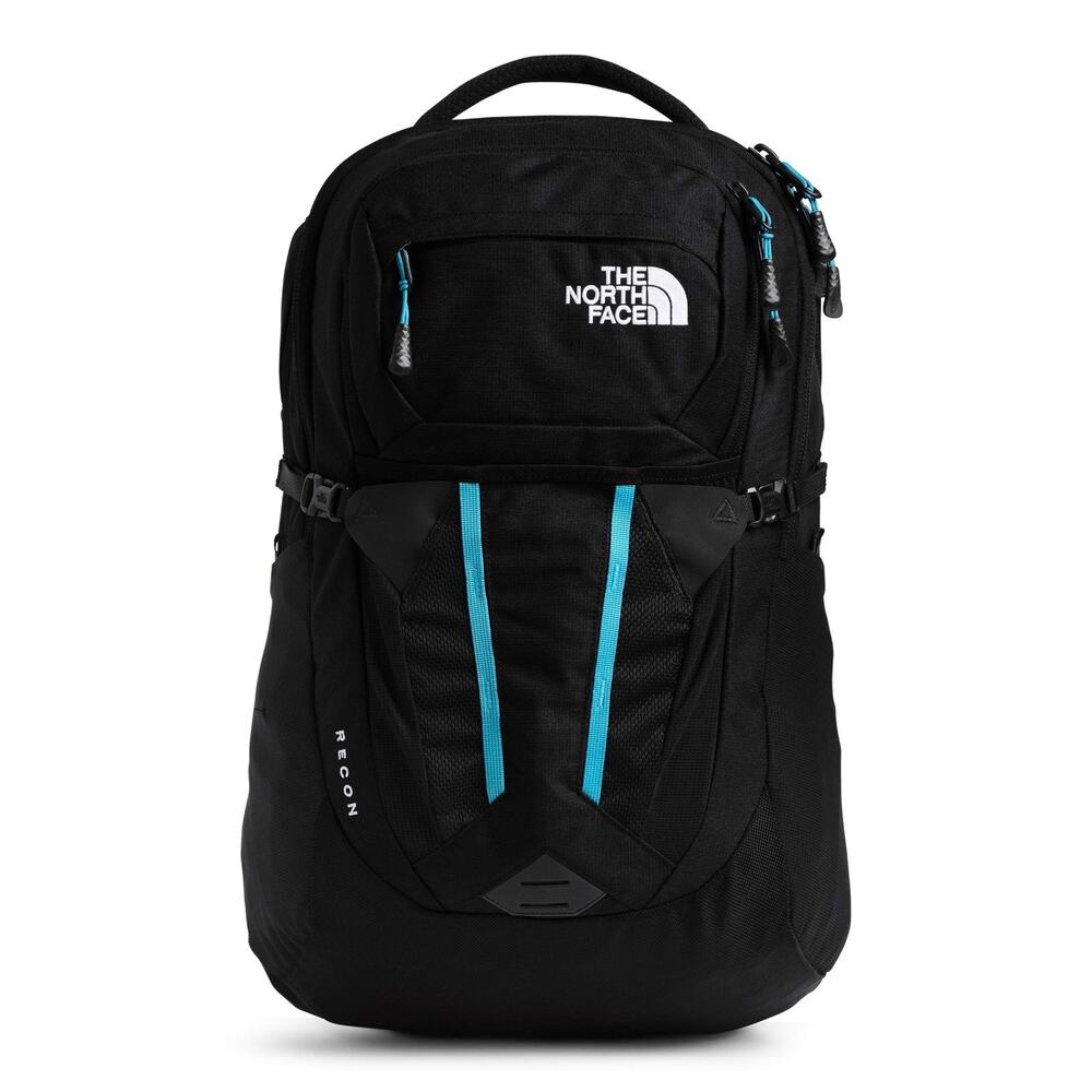 The North Face Women's Recon Daypack Backpack Laptop Black Heather/Ethereal Blue